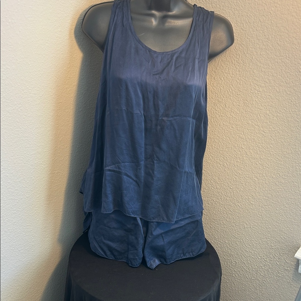 Lunya Midnight Blue Silk Pajama Set